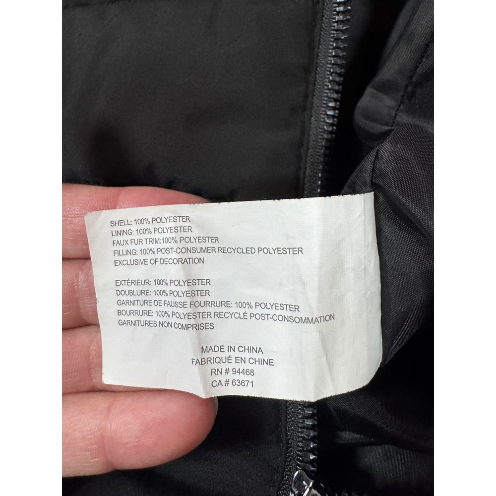 HFX Outdoors Puffer Jacket Womens Medium Black Quilted Water Resistant Hooded - Picture 10 of 10
